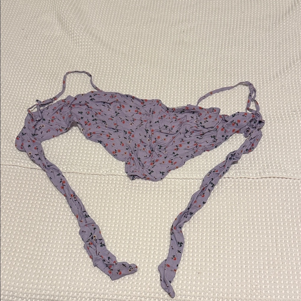 Floral Print Women's tip back crop top